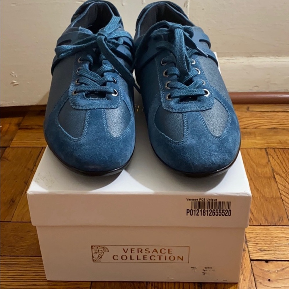 Blue Versace Collection Shoes